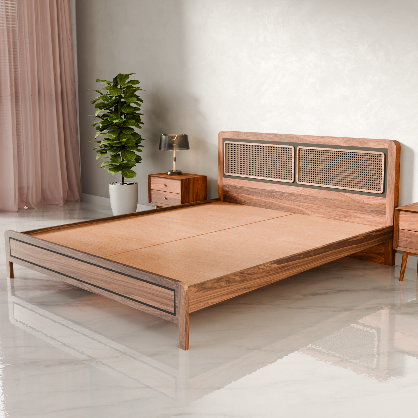 Boho Accacia Wood Bed