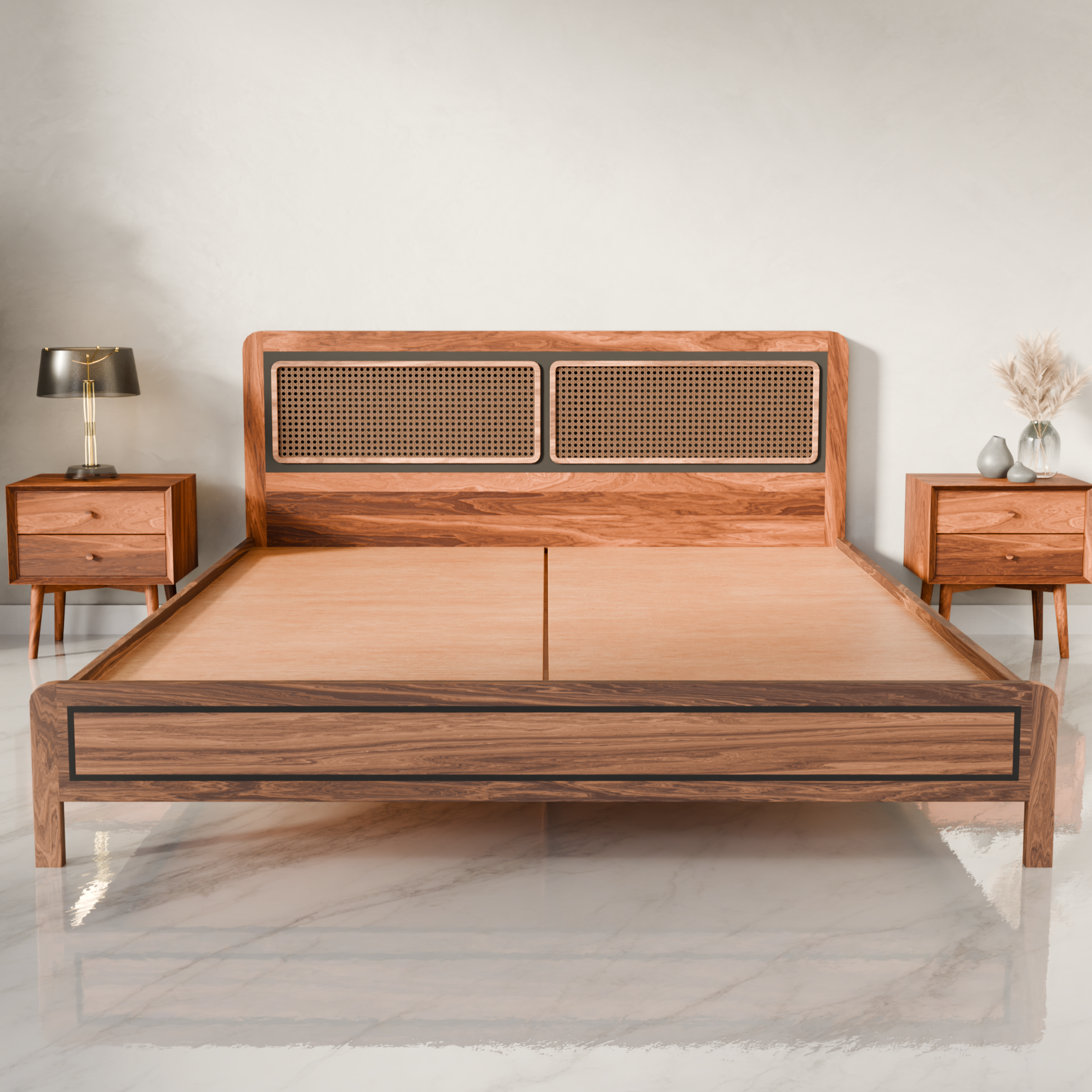 Boho Accacia Wood Bed