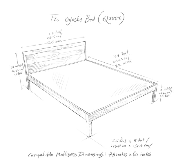 Oyashe Sheesham Wood Bed